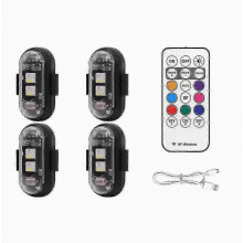 stuks draadloze LED-stroboscopen met afstandsbediening, 8 kleuren, USB-oplaadbaar, waterdicht, noodwaarschuwingslampen 25-26 seconden