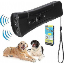 Dispositivo ultrasónico para controlar los ladridos de los perros, material ABS, entrenador LED portátil, diseño de doble cabezal.
