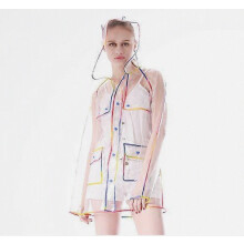Imperméable transparent et imperméable pour femme adulte, léger et doté de poches pour une utilisation en extérieur.