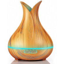 Diffusore di aromaterapia a ultrasuoni da 400 ml, umidificatore a nebulizzazione fredda effetto legno, grande capacità