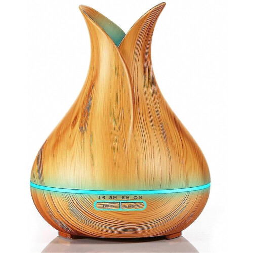 400ml Ultrasonic Aromatherapy Diffuser, Wood Grain Cool Mist Humidifier, Large Capacity