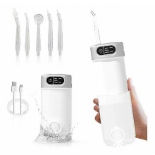 Ústny irigátor Water Flosser s 5 režimami a 5 tryskami, nádržka na vodu s objemom 300 ml, vodotesný podľa IPX7, domáci a cestovný