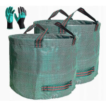 Ensemble de 2 sacs pliables pour feuilles de jardin, capacité de 500 L, en polypropylène robuste.