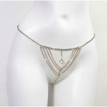 Cadena corporal sexy llena de diamantes, diseño geométrico hueco, tanga, bikini, cadena para mujer, oro