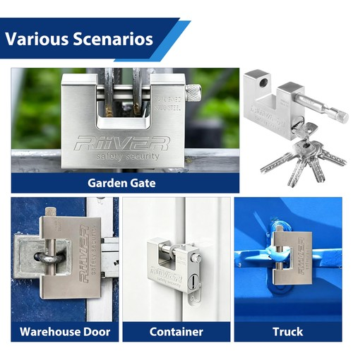 94mm Heavy Duty Padlock High Security Shipping Container Chain Pad Lock &10 Keys 1