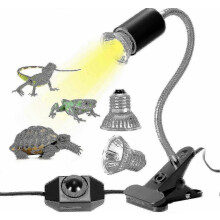 Kit de lámpara de calor para reptiles con bombillas UVA y UVB de 25W y 50W, con rotación de 360.