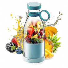 Draagbare, oplaadbare sapblender, 420 ml, 6 messen, blauw