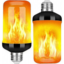 Lot de 2 ampoules LED E27 effet flamme, 5 W, 4 modes d'éclairage, détection de gravité, basse consommation, décoratives pour intérieur