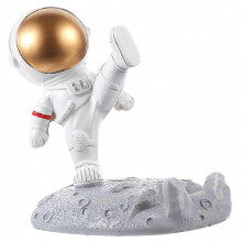 Tischdekoration Astronaut aus weißem Kunstharz, 1 Stück