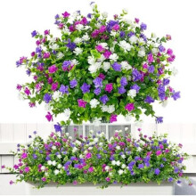 (3 Farben -12 Pcs) ROLLWAY 6 Bundles Artificial Flowers Outdoor UV Resistant Fake Plants for Balcony Window Box Indoor Outside Decor, Type A