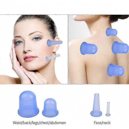 Zk-7 Vacuum Cups + Massage Roller Silicone Massage Cupping Set Blue 2