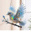 Στολίδι από βιτρό Crystal Sky Bluebird 20 εκ. 2