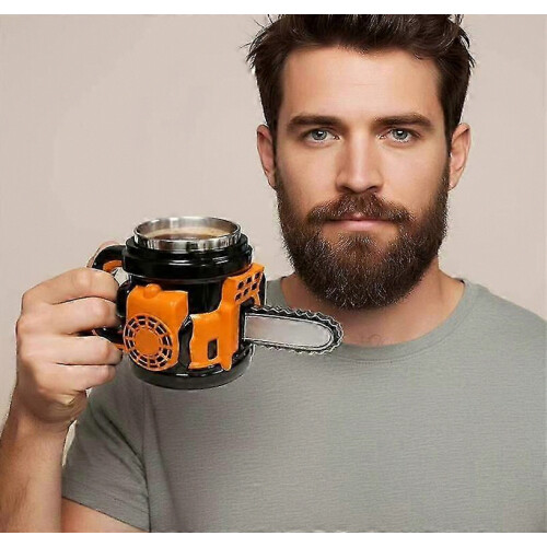 Creative Chainsaw Coffee Cup, 300ml, Resin Desktop Ornament, Funny Drinkware 1