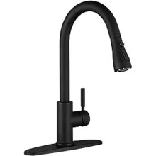 Single Handle Pull Down Sprayer Stainless Steel Kitchen Faucet, Brushed Finish Sink Faucet, Easy to Use and Store, Great Value for Everyday Use