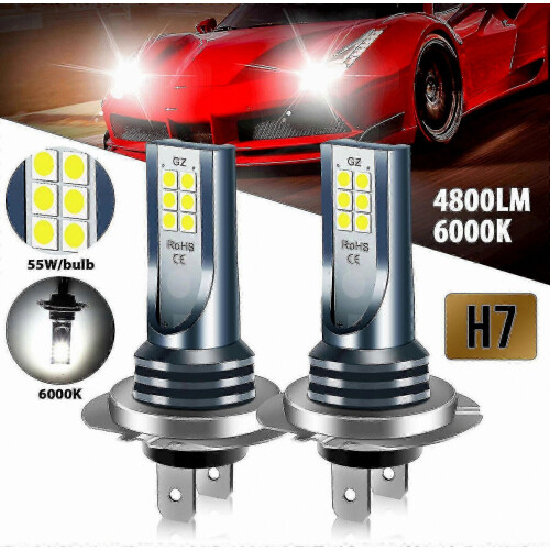 4pc H7 LED headlight bulbs 6000K white super bright 220W high low beam-MEINI 1