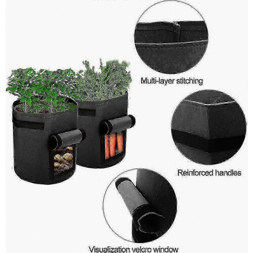 2-pack 10 Gallon Plant Grow Bag Window Covers 2