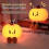 Pumpkin Shaped Silicone Night Light, Portable Touch Timer Warm LED for Kids 3