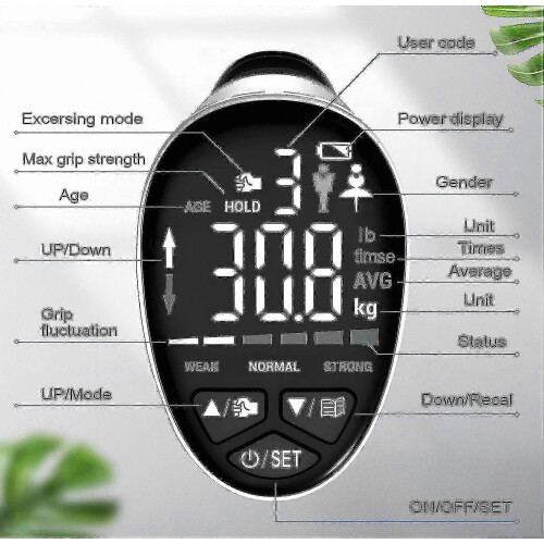 Digital Grip Strength Trainer, Auto Capturing Dynamometer for Exercise & Rehabilitation 2