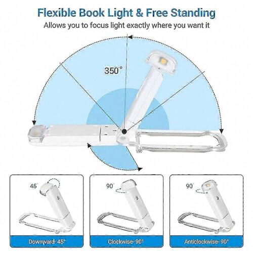Led Reading Light Foldable Book Light Clip On Book Reading Book Accessories Tools 2