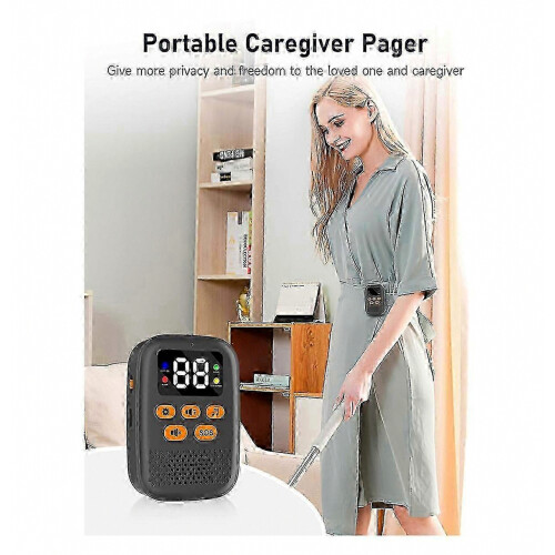 Wireless Caregiver Call Button, Elderly Pager with Vibration Alert System 2