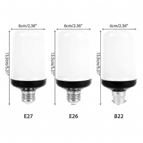 2pcs E27 LED Flame Light Bulb, 5W 4 Lighting Modes, Gravity Sensing, Energy Efficient, Indoor Outdoor Decorative 1
