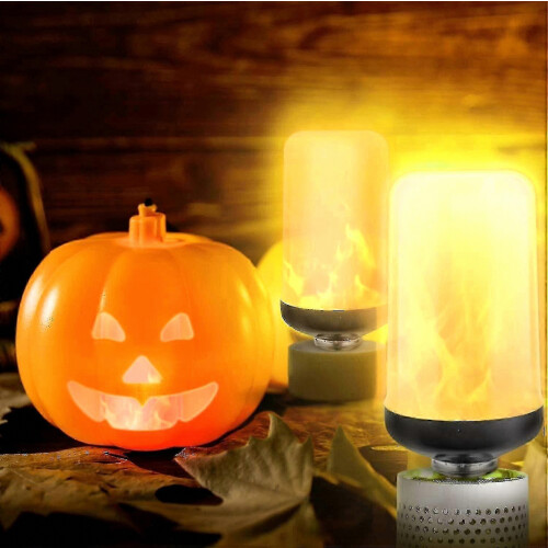 2pcs E27 LED Flame Light Bulb, 5W 4 Lighting Modes, Gravity Sensing, Energy Efficient, Indoor Outdoor Decorative 2