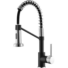 Single Hole Copper Spring Kitchen Faucet with Pull Down Sprayer, Brushed Gold Finish, Easy to Use and Store, Great Value for Everyday Use