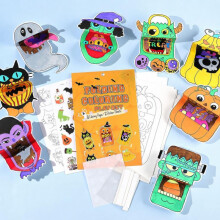 (Style 02) Halloween Magic Folding Art DIY Kit for Kids Cartoon Origami Coloring Drawing Set