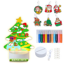 DIY Light-Up Christmas Tree Painting Kit for Kids - Creative Handmade Xmas Decoration Craft Toy