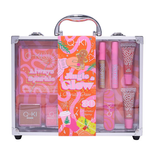 Q-KI Jingle & Glow Vanity Case Makeup Gift Set 1