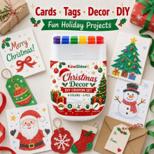 Kids Christmas Ornament Painting Crayon Set, Multi-Color Drawing Pens for DIY Hanging Decorations