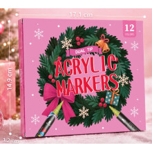 Christmas Dual-Tip Acrylic Paint Markers Set for Students, DIY Art, Card Writing & Drawing