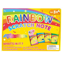 Kids Scratch Art Set - Magic Rainbow Scratch Paper DIY Craft Kit for Boys Girls Ages 4-8, Party Favors Birthday Gift