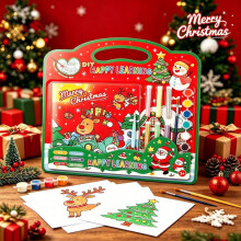 Christmas DIY Glitter Painting Kit for Kids - Educational Art Coloring & Drawing Book Set
