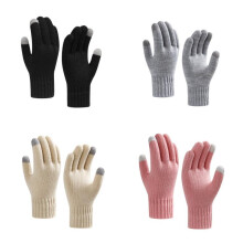 (Pink) Women's Winter Touchscreen Gloves Fleece Lined Knit Thermal Cycling Gloves