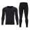 (Black, L) Men's Thermal Underwear Set US Size Black Crew Neck Long Johns Base Layer for Teens 5