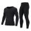 (Black, S) Men's Thermal Underwear Set US Size Black Crew Neck Long Johns Base Layer for Teens 2