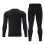 (Black, M) Men's Thermal Underwear Set US Size Black Crew Neck Long Johns Base Layer for Teens 3