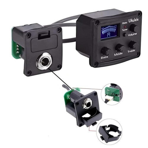 Ukulele Pickup 3-Band EQ LCD Tuner UK Preamp Amplifier Equalizer System for 4-String Uke 1