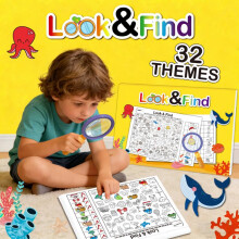 Look and Find Quiet Book for Kids, Fun Seek and Find Coloring Activity Book for Focus