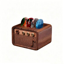 Wooden Guitar Pick Holder, Amp Style Pick Display Stand, Storage Rack Guitar Gift 5.7*4.9*3.7cm