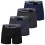 (4pcs, L) 4 Pack Men's Boxer Briefs Mid-Length Solid Color Basic Stretch Cotton Underwear Plus Size 3