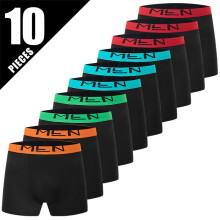(10 ribbons, XL) Men's Boxer Briefs 10 Pack Solid Color Simple Fashion Underwear Elastic Waistband Trunks Breathable Comfortable Multi-Color