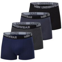 (4PCS, XXXL) Men's Boxer Briefs 4 Pack Solid Basic Athletic Underwear Big & Tall Breathable Trunks XS-3XL