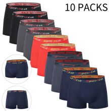 (sport 10pcs, XL) Men's Solid Boxer Briefs 10-Pack Cotton Underwear Breathable Athletic Trunks
