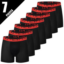 (7pcs, XXL) Men's Sports Underwear 7 Pack Boxer Briefs Mid-Length Cotton Athletic Trunks