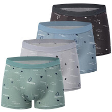 (4pcs, XS) 4 Pack Men's Casual Boxer Briefs Plus Size Fashion Print Athletic Underwear Breathable Trunks