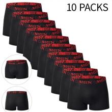 (10pcs, XL) Men's Casual Fashion Boxer Briefs Comfortable Cotton Underwear for Teens Athletic Trunks Multi-Color