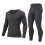 (Black, XL) Men's Thermal Underwear Set Winter Solid V-Neck Base Layer Long Johns Soft 3