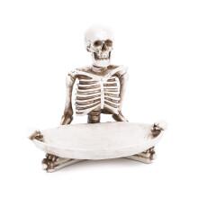 (gold, 19*13*19) Halloween Skull Key Holder - Gothic Entryway Decor Storage Box, Handmade Resin Key Organizer, Spooky Home Decor Gift